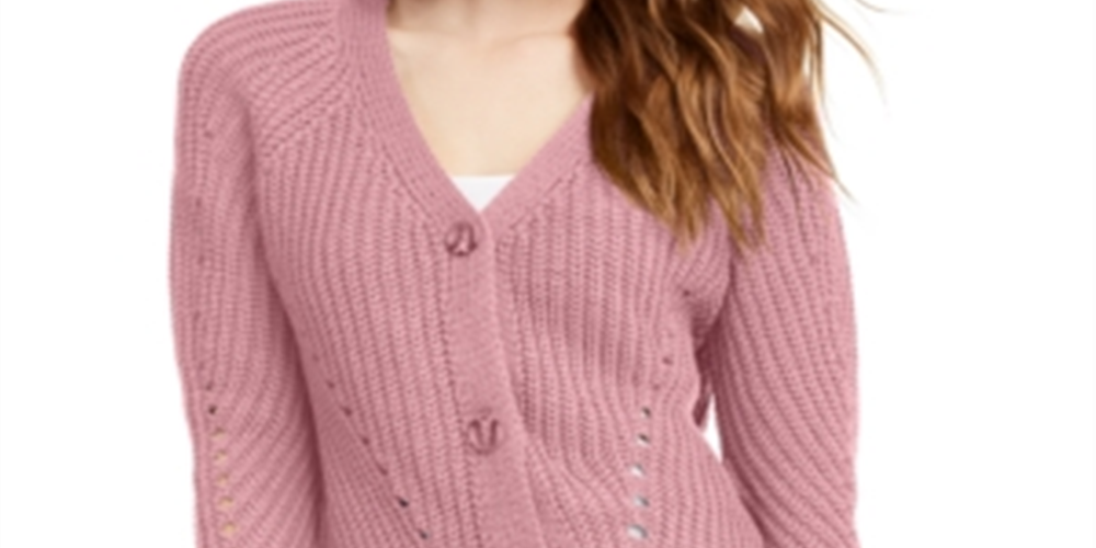 Cardigan Pink Rose Junior com ilhós, tamanho grande
