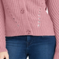 Cardigan Pink Rose Junior com ilhós, tamanho grande
