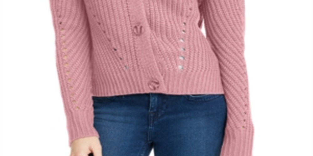 Cardigan Pink Rose Junior com ilhós, tamanho grande