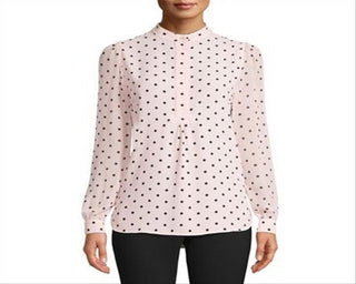Blusa feminina Anne Klein Cherry Blossom com divisão longa Poet, rosa, tamanho XS