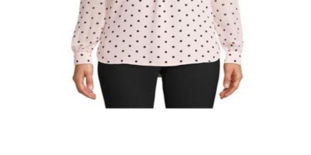 Blusa feminina Anne Klein Cherry Blossom com divisão longa Poet, rosa, tamanho XS