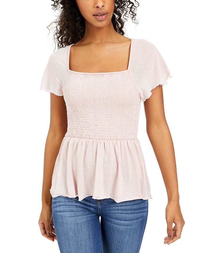 Rewash Junior's Smocked High Low Top Rosa Tamanho X-Grande