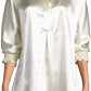 Anne Klein Top Túnica Feminina Cetim Hi Low Dourado Tamanho M