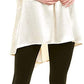 Anne Klein Top Túnica Feminina Cetim Hi Low Dourado Tamanho M