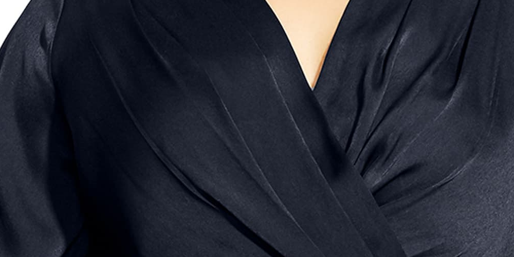 Vestido envelope feminino City Chic OPULENT, preto, tamanho X-S