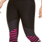 Calça legging feminina Calvin Klein Performance listrada cintura alta preta tamanho M