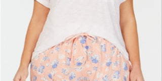Camisa de pijama feminina de malha de manga curta Charter Club, branca, tamanho 2XL