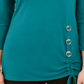 Túnica feminina com acabamento em ferragens JM Collection, azul, tamanho médio