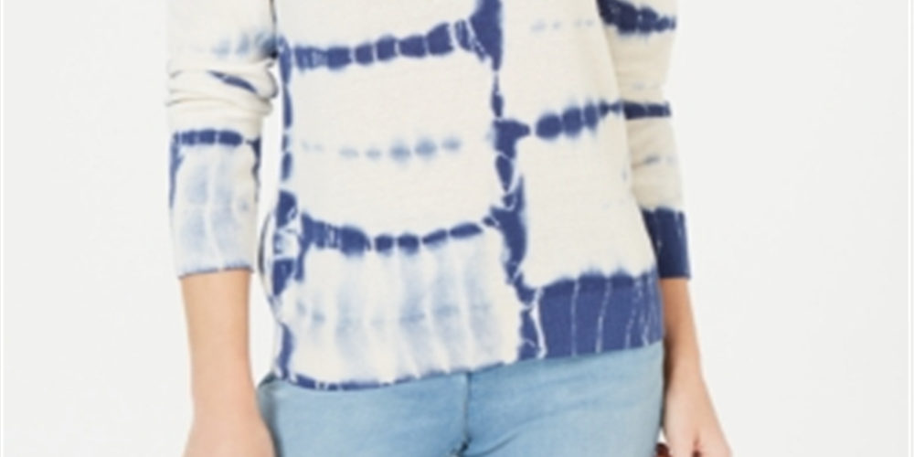 Suéter feminino tie-dye da INC International Concepts, branco, tamanho grande