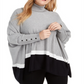 Poncho Alfani Plus Colorblock Feminino Cinza Tamanho 1X