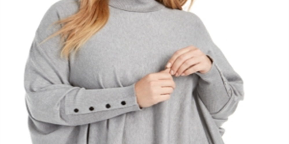 Poncho Alfani Plus Colorblock Feminino Cinza Tamanho 1X