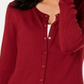 Cardigan feminino de manga comprida com botões frontais Charter Club, vermelho, tamanho XS