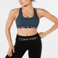 Sutiã esportivo Calvin Klein feminino com alças finas e decote em V, tamanho grande, verde