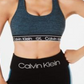 Sutiã esportivo Calvin Klein feminino com alças finas e decote em V, tamanho grande, verde