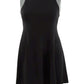 Vestido flare Tommy Hilfiger feminino, corte metálico fosco, preto, tamanho 12