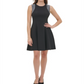 Vestido flare Tommy Hilfiger feminino, corte metálico fosco, preto, tamanho 12