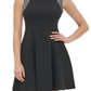 Vestido flare Tommy Hilfiger feminino, corte metálico fosco, preto, tamanho 12