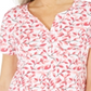 Karen Scott Top Henley Estampado Feminino Rosa Tamanho Médio