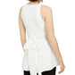 Adrianna Papell Top peplum feminino com amarração nas costas, branco, tamanho 18