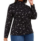 Karen Scott Plus Snowy Glory Estampado Mock Neck Top Feminino Preto Tamanho 0X