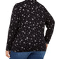 Karen Scott Plus Snowy Glory Estampado Mock Neck Top Feminino Preto Tamanho 0X