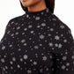 Karen Scott Plus Snowy Glory Estampado Mock Neck Top Feminino Preto Tamanho 0X