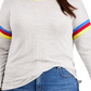 Blusa feminina plus size listrada estilo &amp; co, marrom, tamanho 3X
