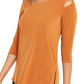 Blusa feminina Alfani com recorte assimétrico - marrom, tamanho pequeno G