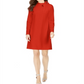 Vestido Calvin Klein Feminino Gola Mandarim Acima do Joelho Vermelho Tamanho 14