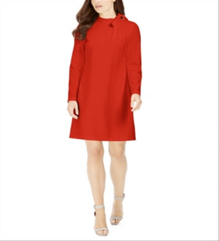 Vestido Calvin Klein Feminino Gola Mandarim Acima do Joelho Vermelho Tamanho 14