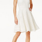 Vestido feminino Charter Club com ajuste evasê e renda, tamanho pequeno e médio, branco