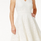 Vestido feminino Charter Club com ajuste evasê e renda, tamanho pequeno e médio, branco