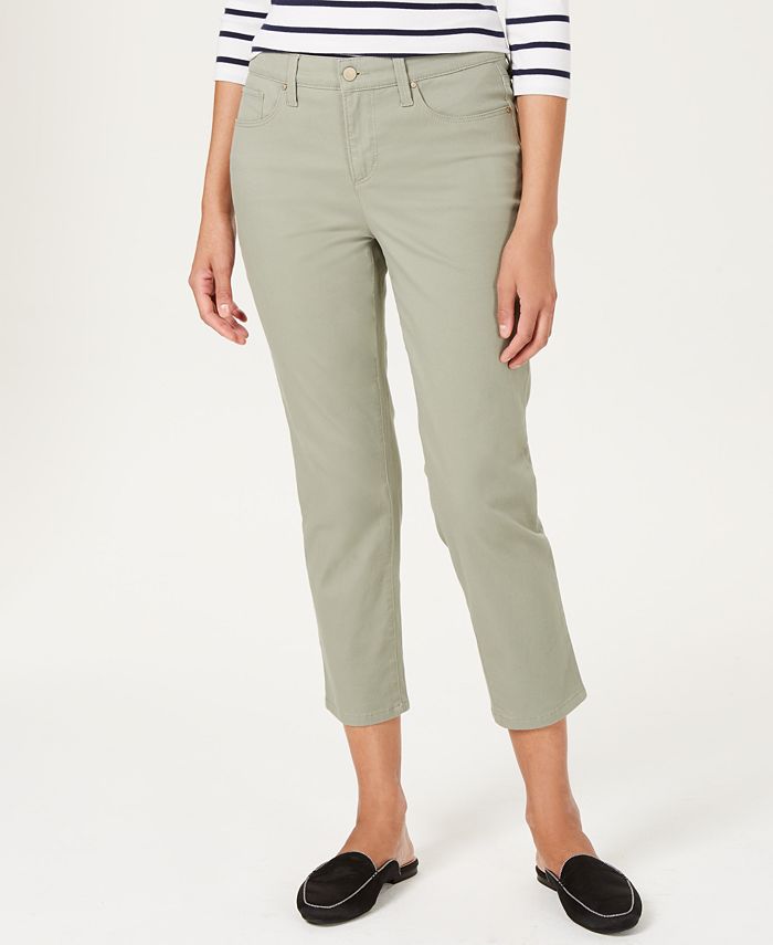 Calça jeans feminina Charter Club Tummy Control Bristol Capri, verde, tamanho 12P