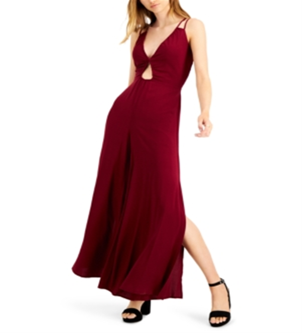 Macacão feminino Bar III com recortes peekaboo, marrom, tamanho pequeno