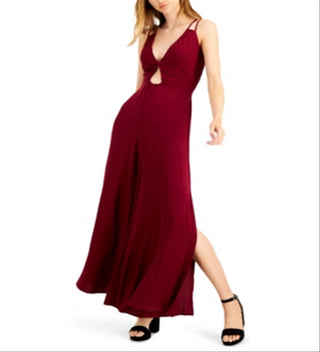 Macacão feminino Bar III com recortes peekaboo, marrom, tamanho pequeno