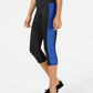 Leggings cropped femininas Ideology Colorblocked, pretas, tamanho 2XL