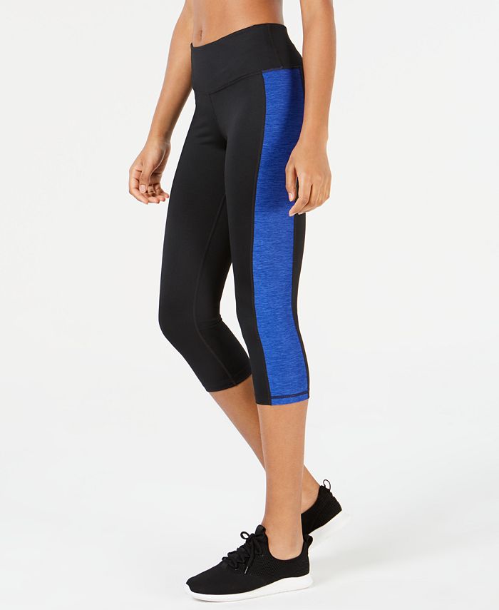 Leggings cropped femininas Ideology Colorblocked, pretas, tamanho 2XL