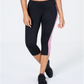 Leggings cropped femininas Ideology Colorblocked, pretas, tamanho 2XL