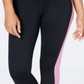 Leggings cropped femininas Ideology Colorblocked, pretas, tamanho 2XL