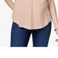 Camiseta feminina de algodão estilo &amp; co rosa tamanho GG