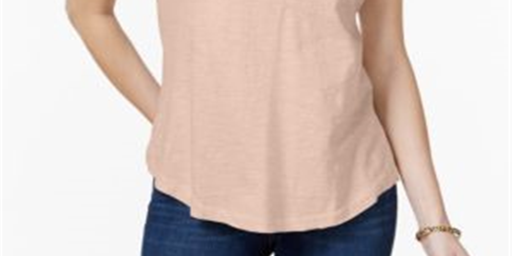 Camiseta feminina de algodão estilo &amp; co rosa tamanho GG