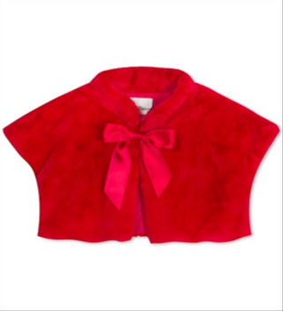 Bolero de pele sintética para meninas, edições raras, vermelho, tamanho 2T