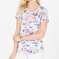 Blusa feminina de algodão com estampa floral estilo &amp; co, azul, tamanho grande