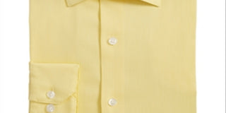 Alfani Men's Bedford Regular Fit Officewear Button Down Shirt Yellow Size XL