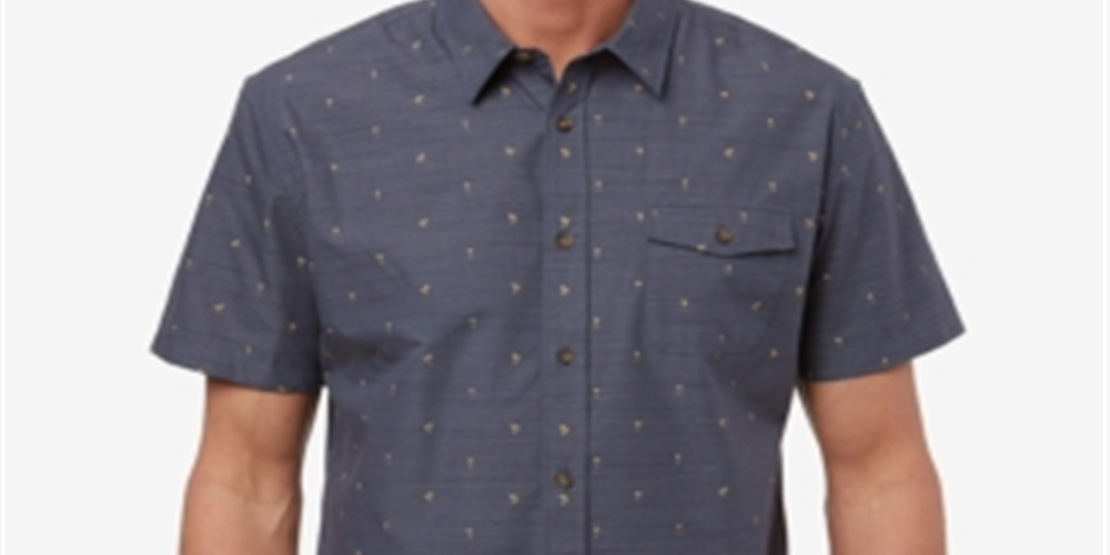 Camisa O'Neill West Ways Masculina Azul Tamanho Médio