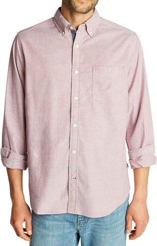 Camisa Oxford Masculina Classic Fit Nautica Lisa Roxa Tamanho X-G