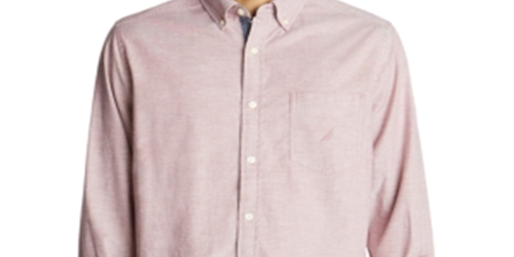 Camisa Oxford Masculina Classic Fit Nautica Lisa Roxa Tamanho X-G