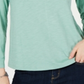 Blusa feminina de manga comprida e gola redonda, estilo &amp; co, verde, tamanho extragrande