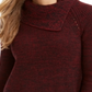 Suéter feminino de manga comprida e gola alta Style &amp; Co, vermelho, tamanho pequeno, extrapequeno