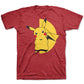 Camiseta infantil Pokémon Pikachu Knockout para meninos, vermelha, tamanho 2